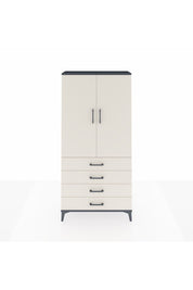 Arges Dolap 3 Raflı 4 Çekmeceli 2 Kapaklı 88x30x182 Antrasit-Aytaşı