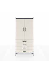 Arges Dolap 3 Raflı 4 Çekmeceli 2 Kapaklı 88x30x182