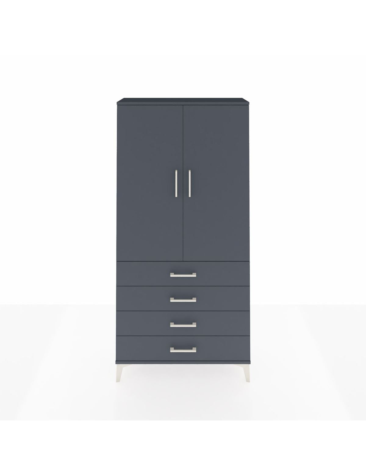 Arges Dolap 3 Raflı 4 Çekmeceli 2 Kapaklı 88x30x182 Antrasit-Antrasit