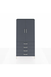 Arges Dolap 3 Raflı 4 Çekmeceli 2 Kapaklı 88x30x182 Antrasit-Antrasit