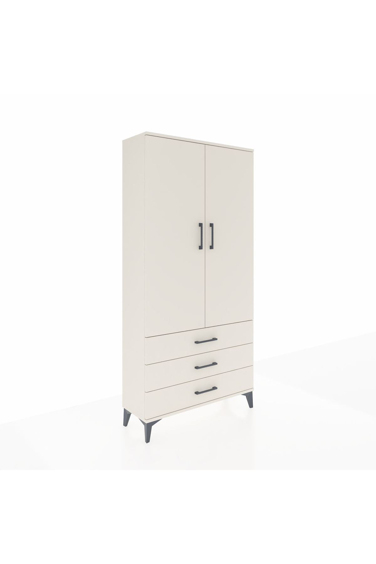 Arges Dolap 3 Raflı 3 Çekmeceli 2 Kapaklı 88x30x182 Aytaşı-Aytaşı