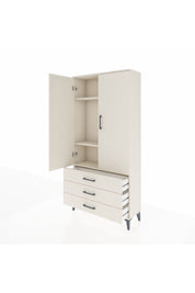 Arges Dolap 3 Raflı 3 Çekmeceli 2 Kapaklı 88x30x182 Aytaşı-Aytaşı