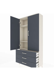 Arges Dolap 3 Raflı 3 Çekmeceli 2 Kapaklı 88x30x182 Aytaşı-Antrasit