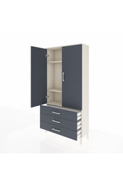 Arges Dolap 3 Raflı 3 Çekmeceli 2 Kapaklı 88x30x182 Aytaşı-Antrasit