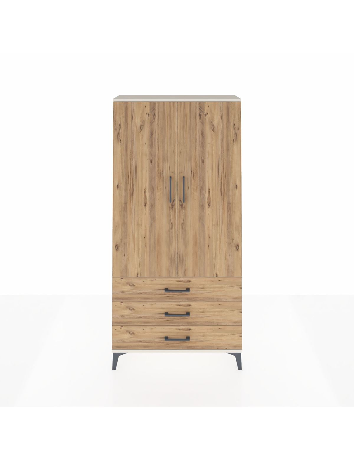 Arges Dolap 3 Raflı 3 Çekmeceli 2 Kapaklı 88x30x182 Aytaşı-Çam