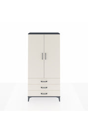 Arges Dolap 3 Raflı 3 Çekmeceli 2 Kapaklı 88x30x182 Antrasit-Aytaşı