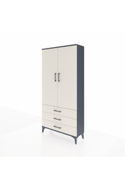 Arges Dolap 3 Raflı 3 Çekmeceli 2 Kapaklı 88x30x182 Antrasit-Aytaşı