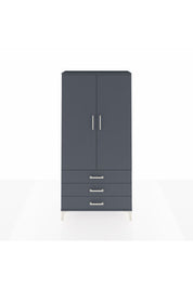 Arges Dolap 3 Raflı 3 Çekmeceli 2 Kapaklı 88x30x182 Antrasit-Antrasit