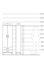Arges Dolap 4 Raflı 2 Çekmeceli 2 Kapaklı 88x30x182 Aytaşı-Aytaşı