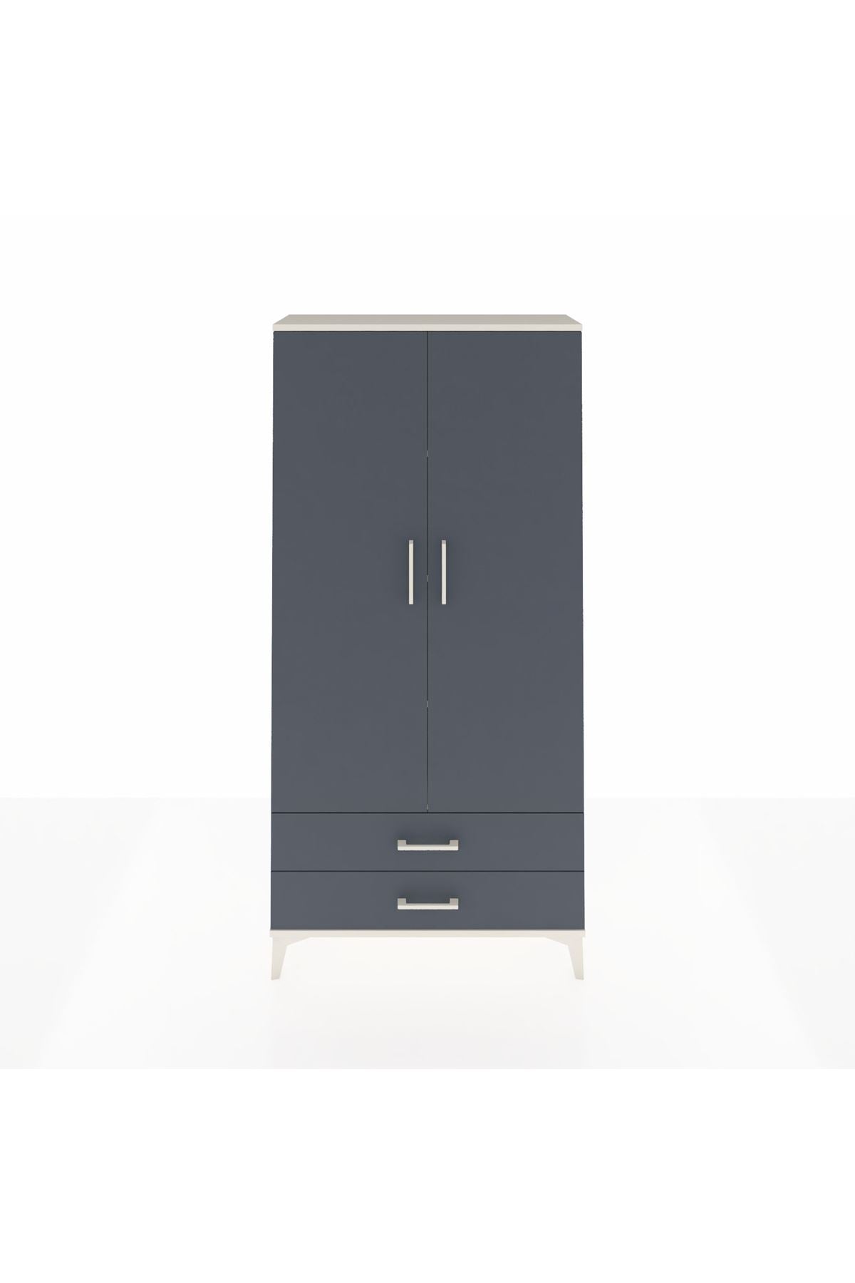 Arges Dolap 4 Raflı 2 Çekmeceli 2 Kapaklı 88x30x182 Aytaşı-Antrasit