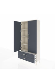 Arges Dolap 4 Raflı 2 Çekmeceli 2 Kapaklı 88x30x182 Aytaşı-Antrasit