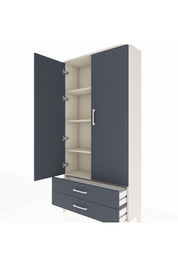 Arges Dolap 4 Raflı 2 Çekmeceli 2 Kapaklı 88x30x182 Aytaşı-Antrasit