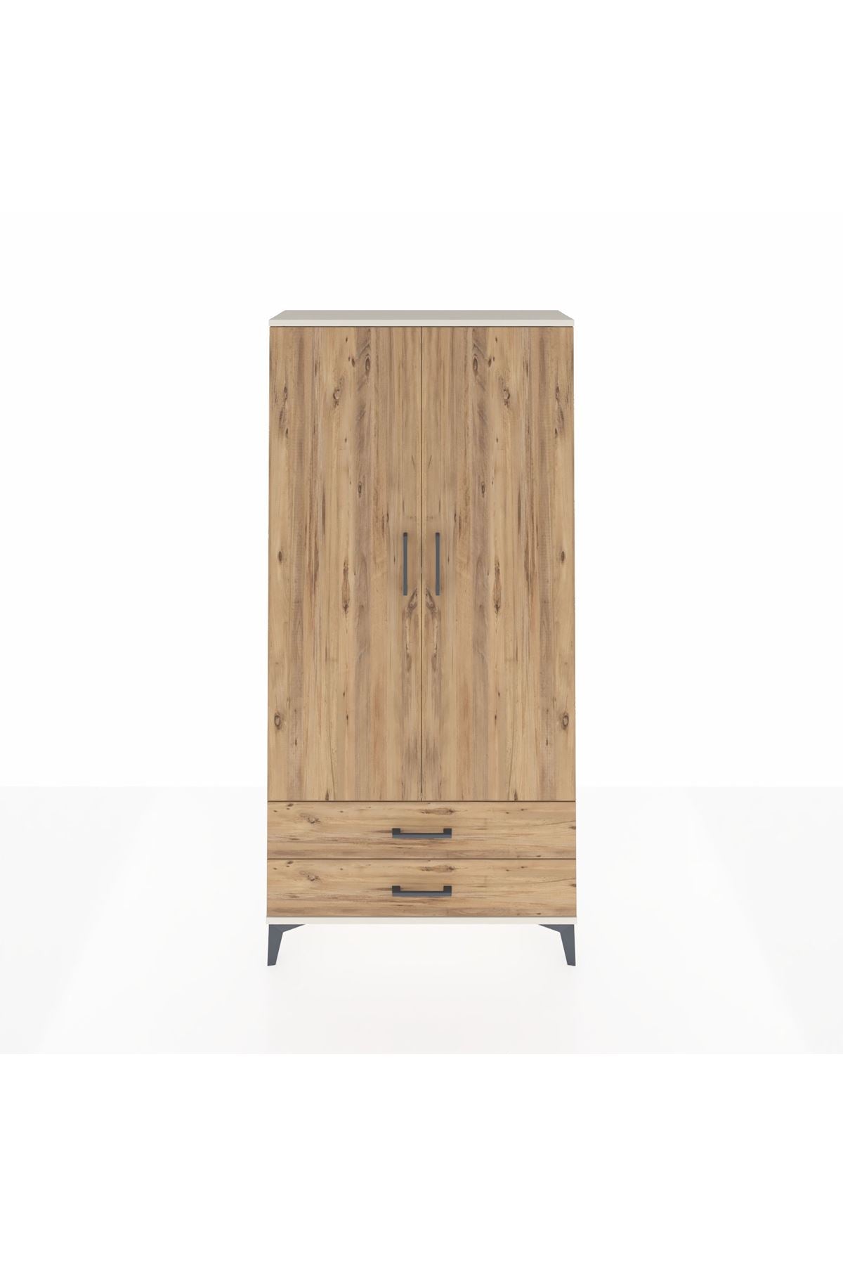 Arges Dolap 4 Raflı 2 Çekmeceli 2 Kapaklı 88x30x182 Aytaşı-Çam