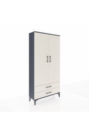 Arges Dolap 4 Raflı 2 Çekmeceli 2 Kapaklı 88x30x182 Antrasit-Aytaşı