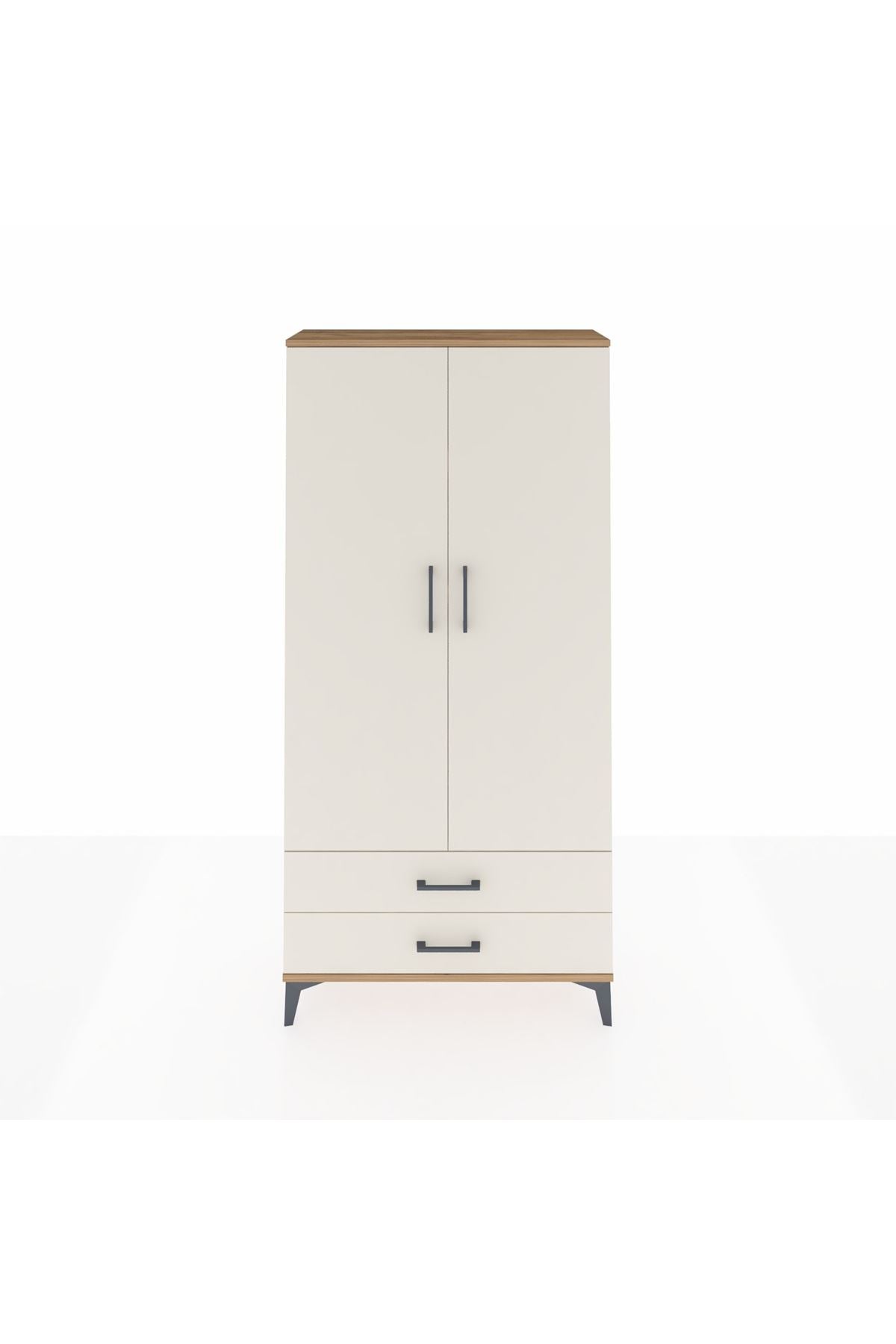 Arges Dolap 4 Raflı 2 Çekmeceli 2 Kapaklı 88x30x182 Çam-Aytaşı