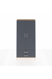 Arges Dolap 4 Raflı 2 Çekmeceli 2 Kapaklı 88x30x182 Çam-Antrasit