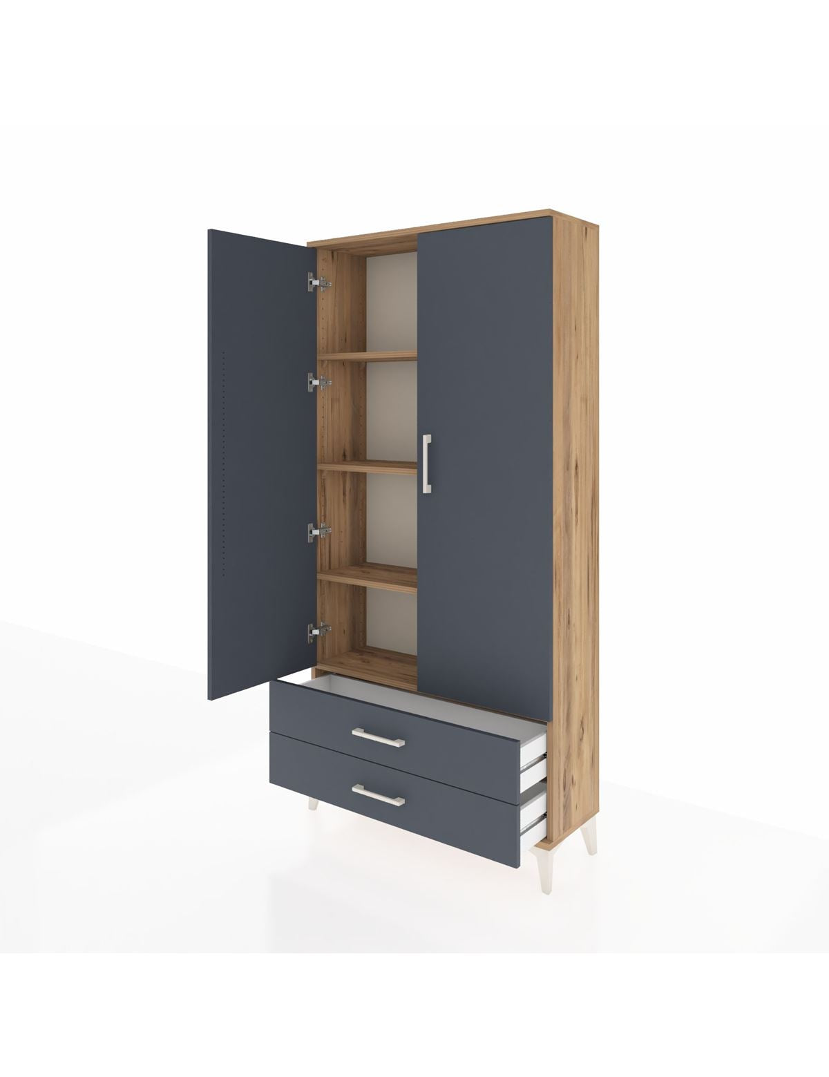 Arges Dolap 4 Raflı 2 Çekmeceli 2 Kapaklı 88x30x182 - S24M007V8A