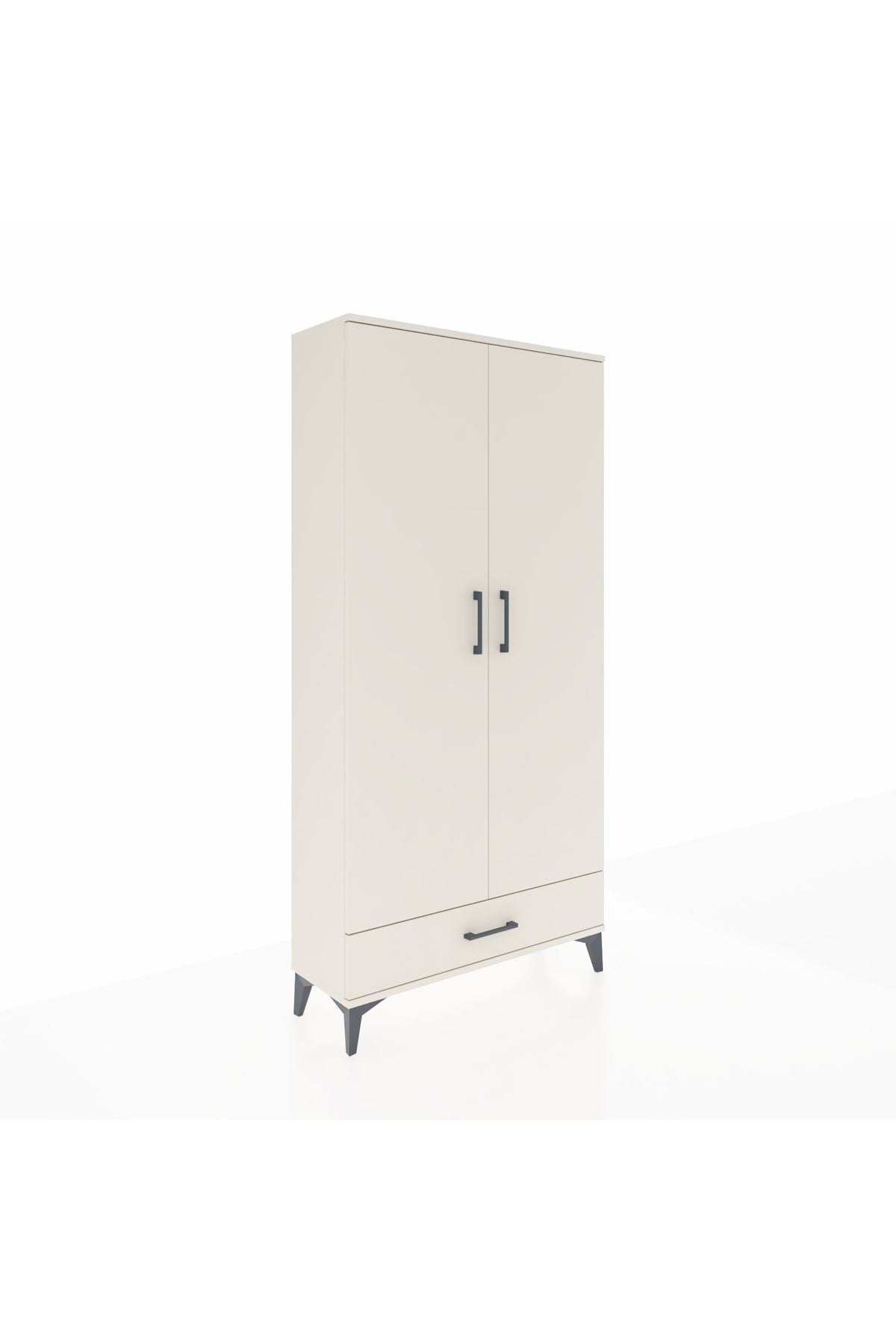 Arges Dolap 5 Raflı Tek Çekmeceli 2 Kapaklı 88x30x182 Aytaşı-Aytaşı