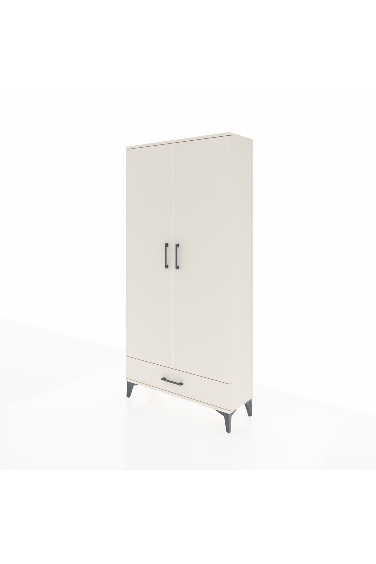 Arges Dolap 5 Raflı Tek Çekmeceli 2 Kapaklı 88x30x182 Aytaşı-Aytaşı