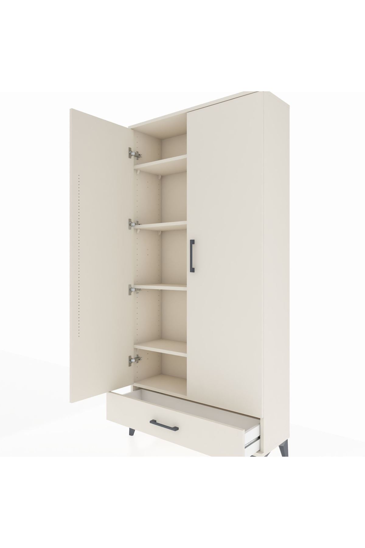 Arges Dolap 5 Raflı Tek Çekmeceli 2 Kapaklı 88x30x182 Aytaşı-Aytaşı