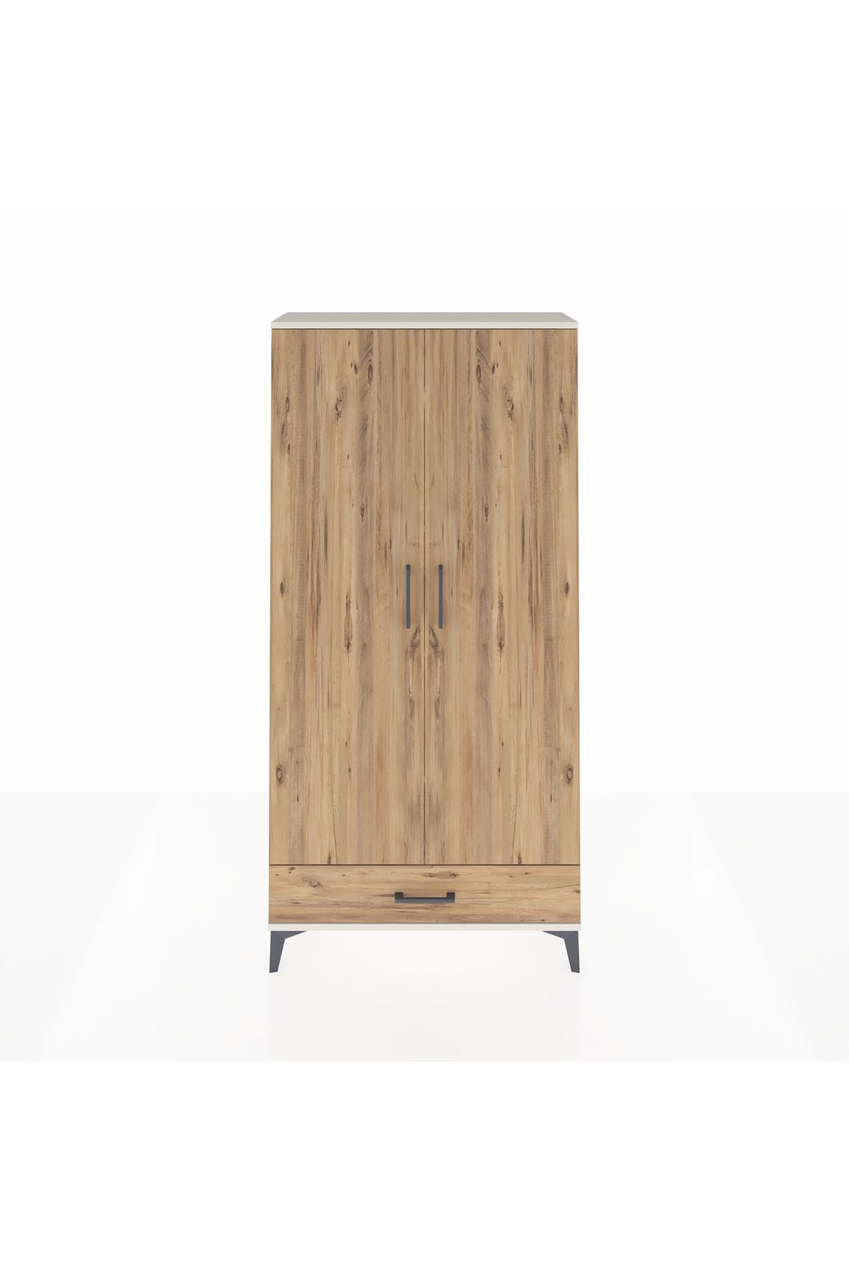 Arges Dolap 5 Raflı Tek Çekmeceli 2 Kapaklı 88x30x182 Aytaşı-Çam