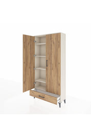 Arges Dolap 5 Raflı Tek Çekmeceli 2 Kapaklı 88x30x182 Aytaşı-Çam
