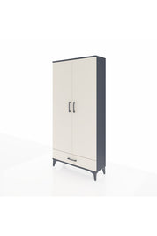 Arges Dolap 5 Raflı Tek Çekmeceli 2 Kapaklı 88x30x182 Antrasit-Aytaşı