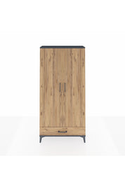 Arges Dolap 5 Raflı Tek Çekmeceli 2 Kapaklı 88x30x182 Antrasit-Çam