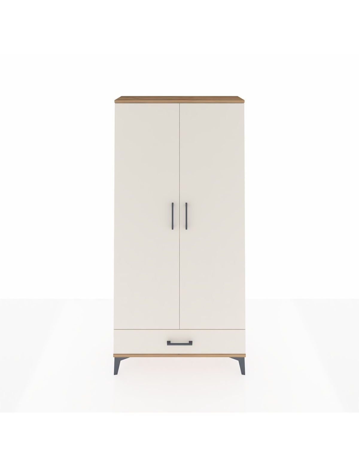 Arges Dolap 5 Raflı Tek Çekmeceli 2 Kapaklı 88x30x182 Çam-Aytaşı