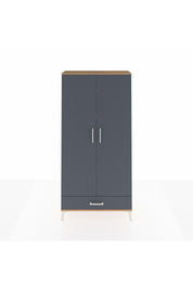 Arges Dolap 5 Raflı Tek Çekmeceli 2 Kapaklı 88x30x182 Çam-Antrasit