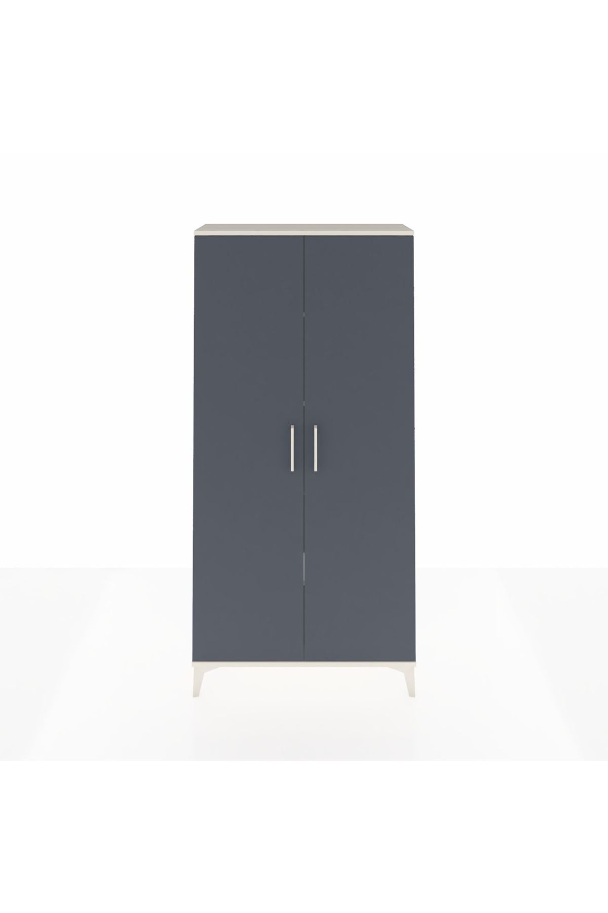 Arges Dolap 4 Raflı 2 Kapaklı 88x30x182 Aytaşı-Antrasit