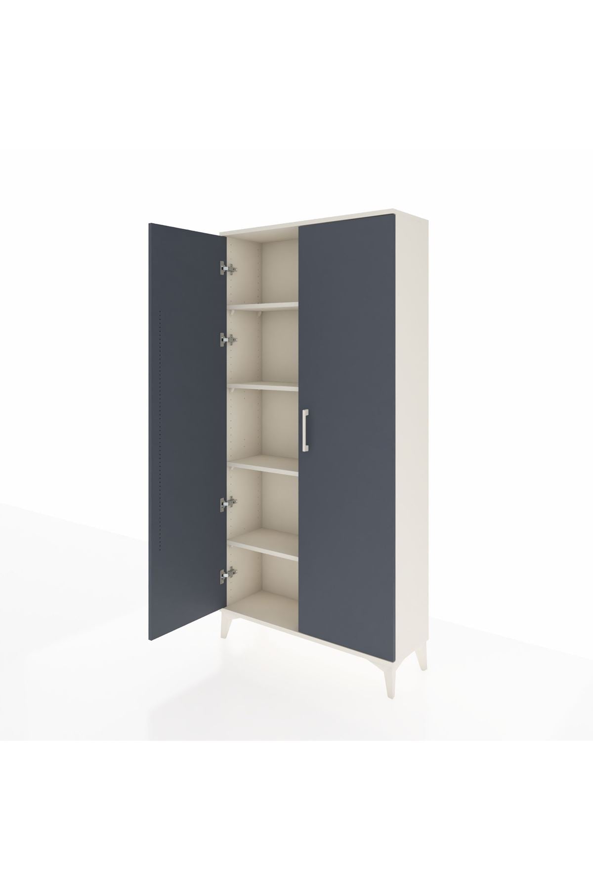 Arges Dolap 4 Raflı 2 Kapaklı 88x30x182 Aytaşı-Antrasit