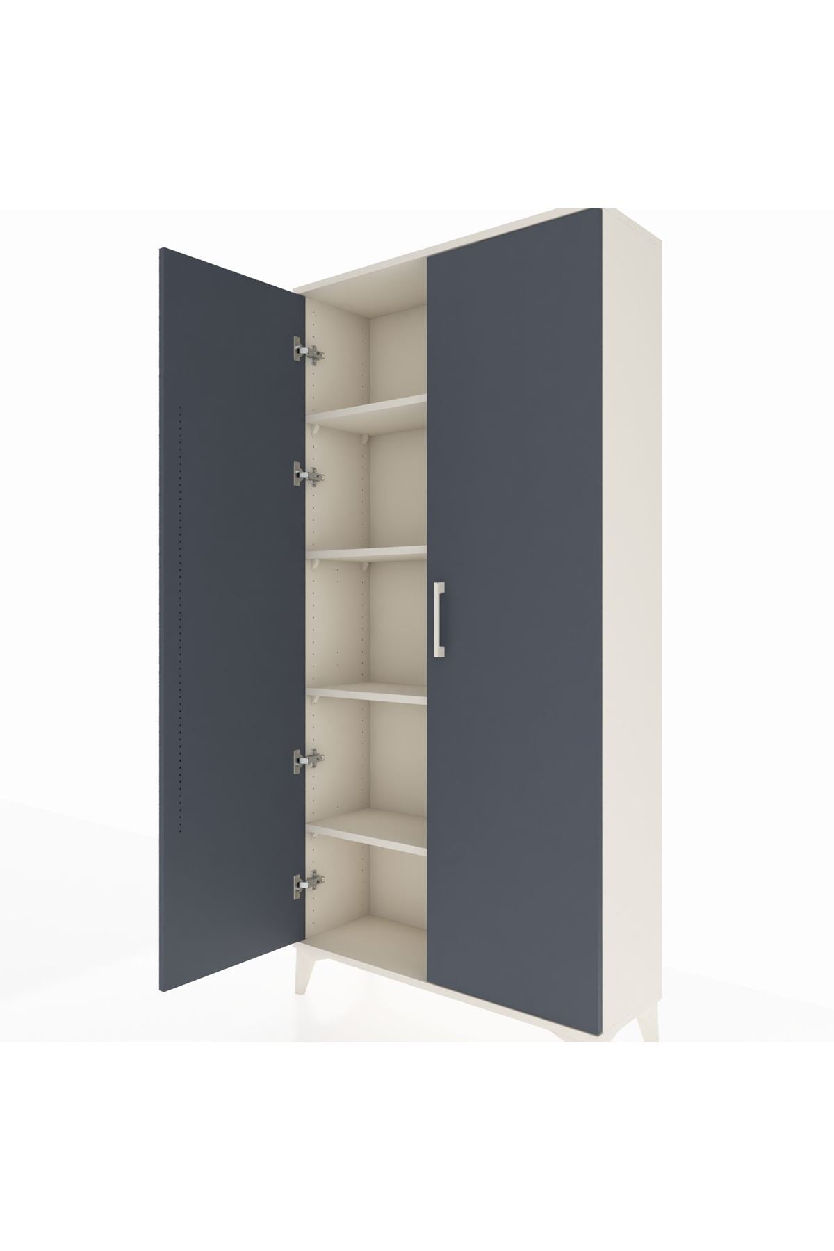 Arges Dolap 4 Raflı 2 Kapaklı 88x30x182 Aytaşı-Antrasit