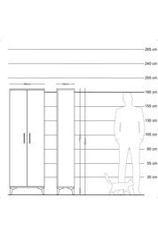 Arges Dolap 4 Raflı 2 Kapaklı 88x30x182 Aytaşı-Çam