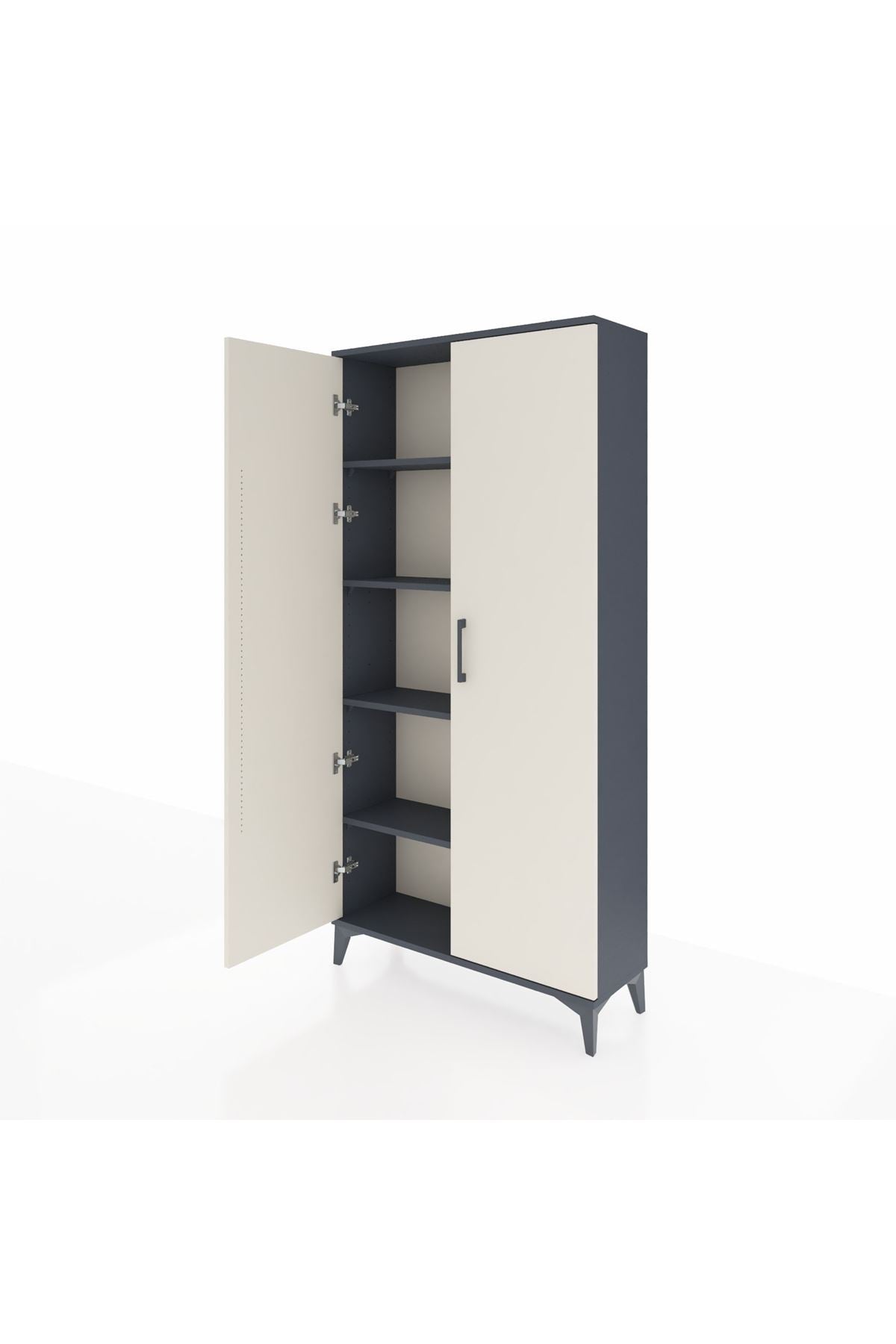 Arges Dolap 4 Raflı 2 Kapaklı 88x30x182 Antrasit-Aytaşı