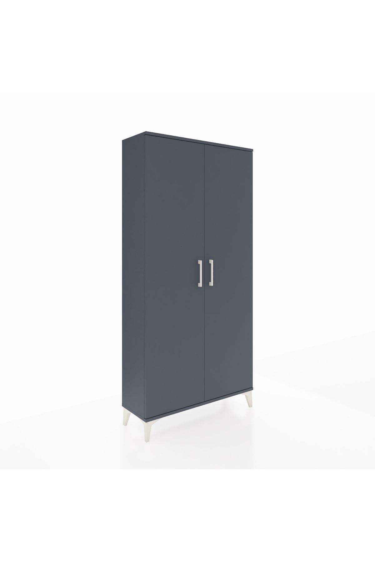 Arges Dolap 4 Raflı 2 Kapaklı 88x30x182 Antrasit-Antrasit