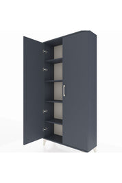 Arges Dolap 4 Raflı 2 Kapaklı 88x30x182 Antrasit-Antrasit