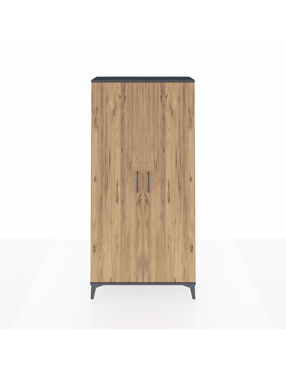 Arges Dolap 4 Raflı 2 Kapaklı 88x30x182 Antrasit-Çam