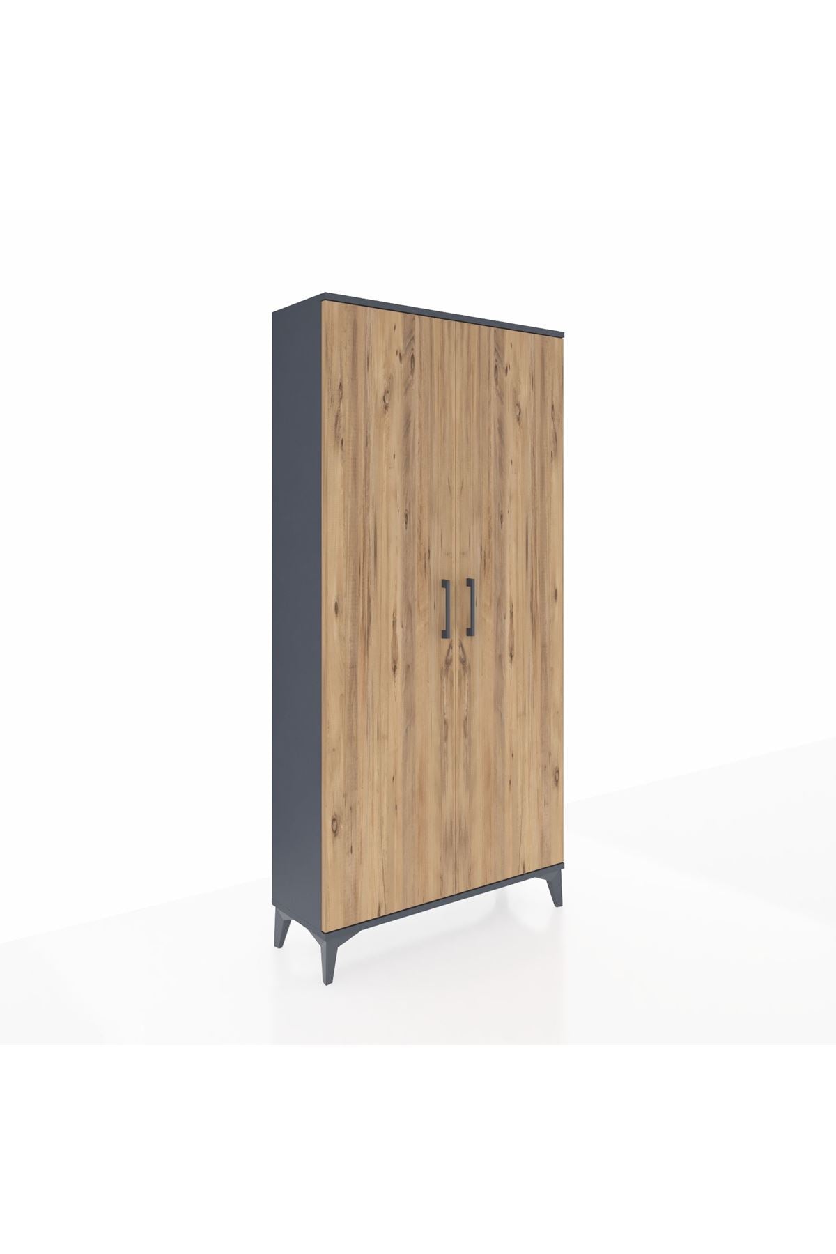 Arges Dolap 4 Raflı 2 Kapaklı 88x30x182 Antrasit-Çam