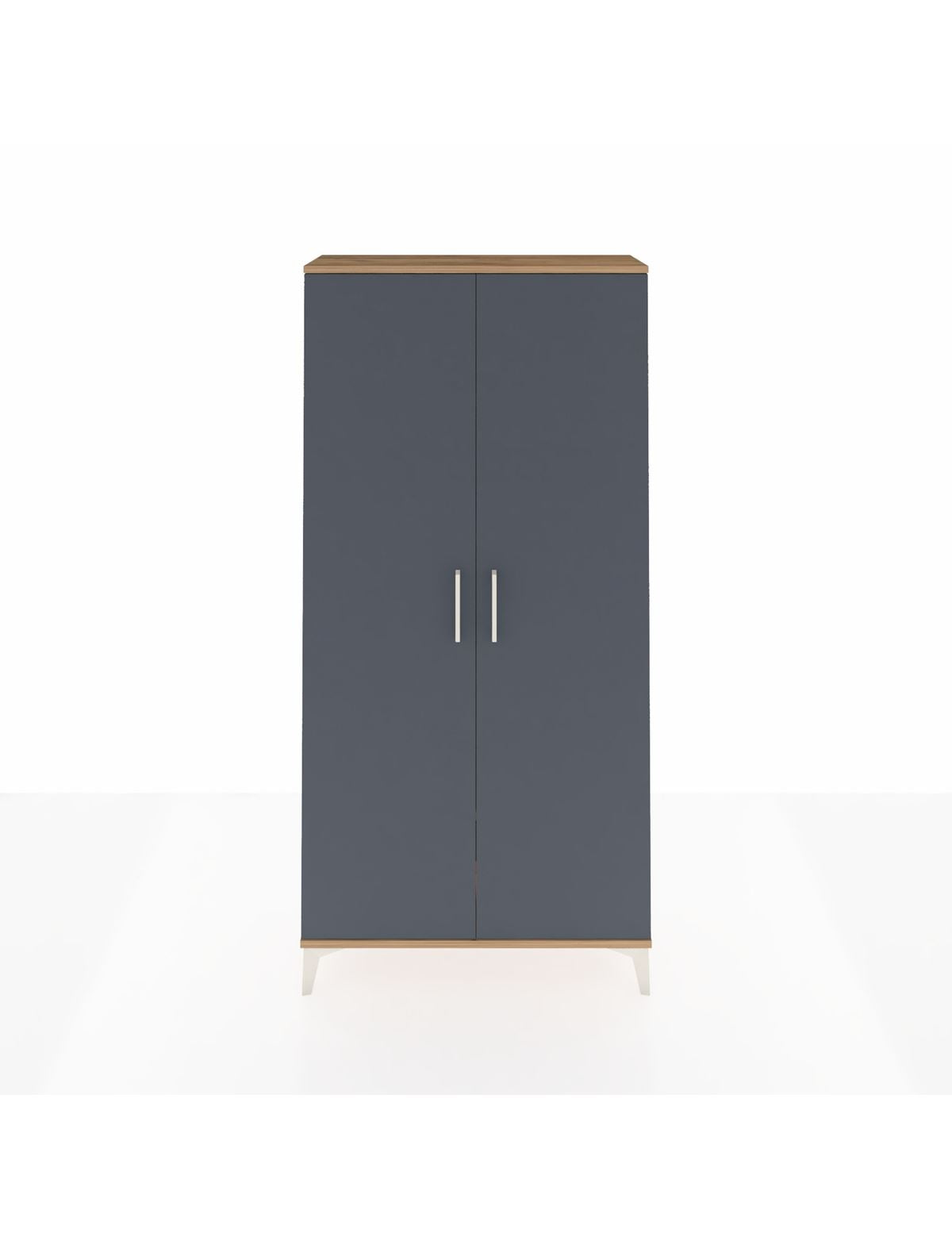 Arges Dolap 4 Raflı 2 Kapaklı 88x30x182 Çam-Antrasit