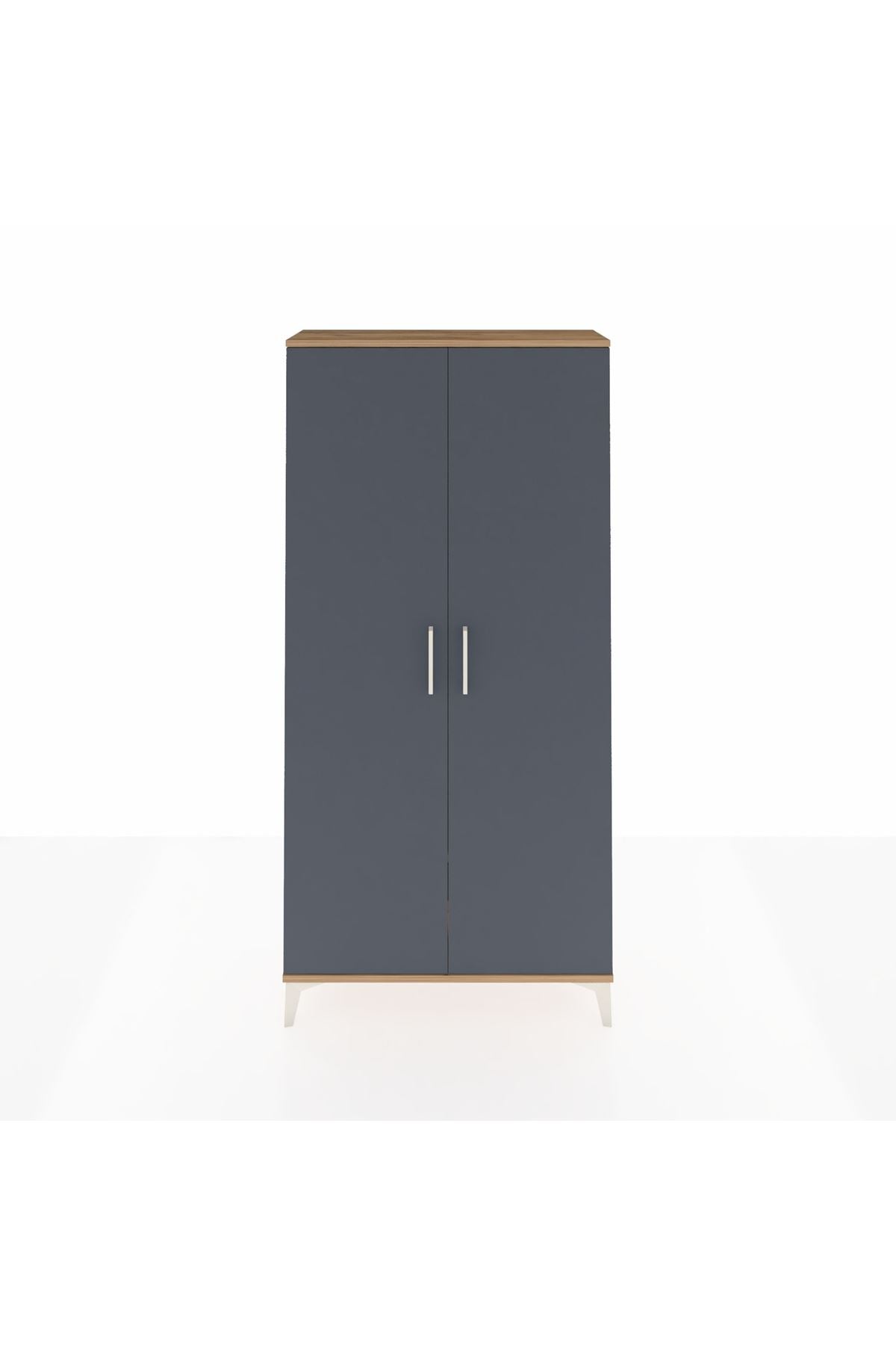 Arges Dolap 4 Raflı 2 Kapaklı 88x30x182 Çam-Antrasit