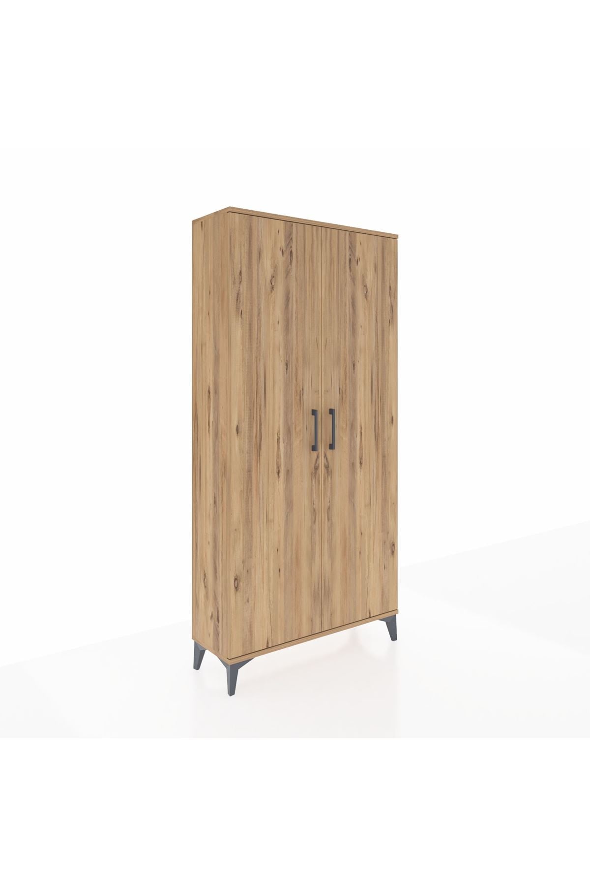 Arges Dolap 4 Raflı 2 Kapaklı 88x30x182 Çam-Çam