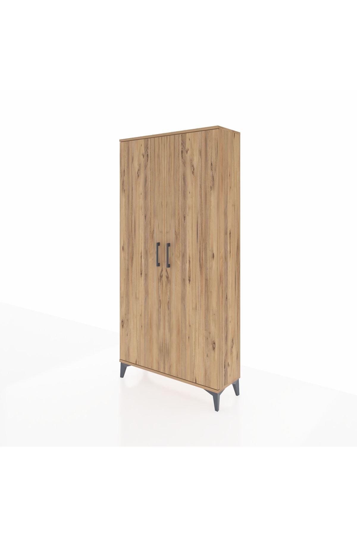 Arges Dolap 4 Raflı 2 Kapaklı 88x30x182 Çam-Çam