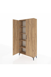 Arges Dolap 4 Raflı 2 Kapaklı 88x30x182 Çam-Çam