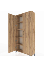 Arges Dolap 4 Raflı 2 Kapaklı 88x30x182 Çam-Çam
