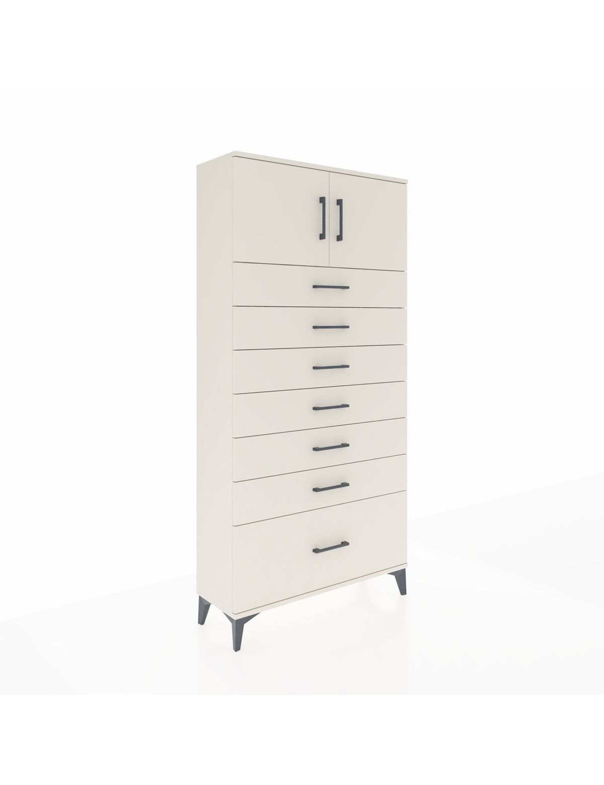 Arges Dolap Tek Raflı 7 Çekmeceli 2 Kapaklı 88x30x182 Aytaşı-Aytaşı