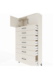 Arges Dolap Tek Raflı 7 Çekmeceli 2 Kapaklı 88x30x182 Aytaşı-Aytaşı