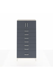 Arges Dolap Tek Raflı 7 Çekmeceli 2 Kapaklı 88x30x182 Aytaşı-Antrasit