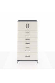 Arges Dolap Tek Raflı 7 Çekmeceli 2 Kapaklı 88x30x182 Antrasit-Aytaşı