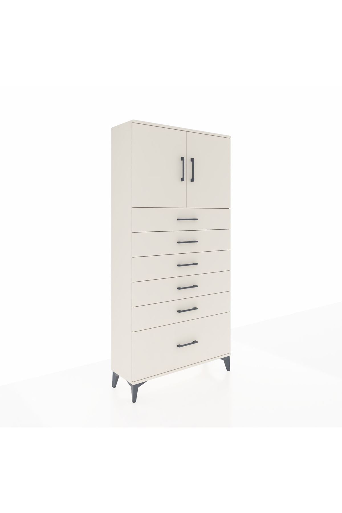 Arges Dolap 2 Raflı 6 Çekmeceli 2 Kapaklı 88x30x182 Aytaşı-Aytaşı